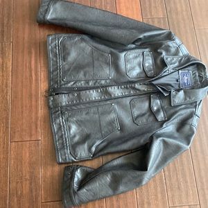 Faux leather look mens jacket